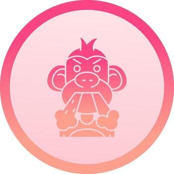 Angry solid circle gradeint Icon vector