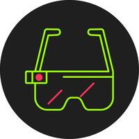 Ar Glasses Glyph Circle Icon vector