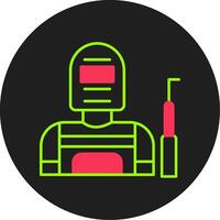 Welder Glyph Circle Icon vector