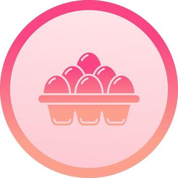 Eggs solid circle gradeint Icon vector