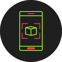 Augmented Reality Glyph Circle Icon vector