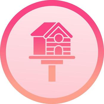 Bird house solid circle gradeint Icon vector