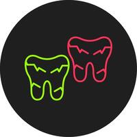 Tooth Damaged Glyph Circle Icon vector