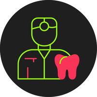 Dentist Glyph Circle Icon vector