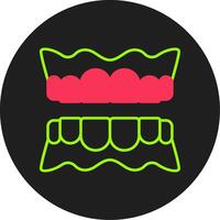 Denture Glyph Circle Icon vector