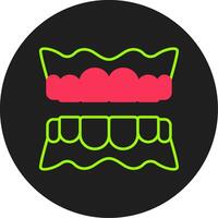 Denture Glyph Circle Icon vector