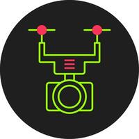 Camera Drone Glyph Circle Icon vector