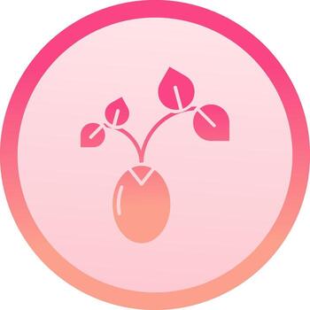 Sprout solid circle gradeint Icon vector
