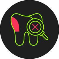 Unhealthy Tooth Glyph Circle Icon vector