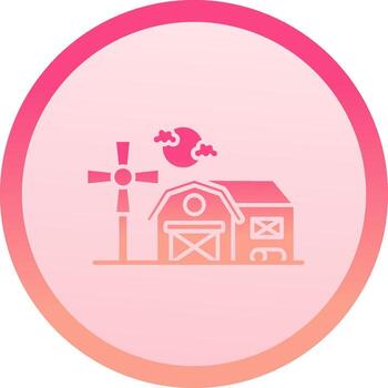 Barn solid circle gradeint Icon vector