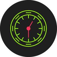 Wall Clock Glyph Circle Icon vector