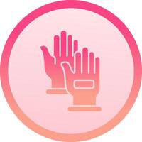 Hand gloves solid circle gradeint Icon vector