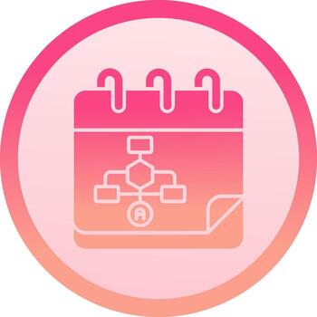 Calender solid circle gradeint Icon vector
