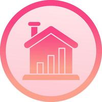 Home solid circle gradeint Icon vector