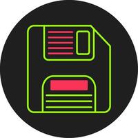 Floppy Disk Glyph Circle Icon vector