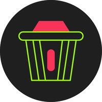 Recycle Bin Glyph Circle Icon vector