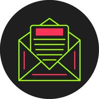 Email Glyph Circle Icon vector