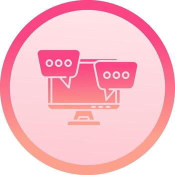 escritorio computadora sólido circulo grado icono vector