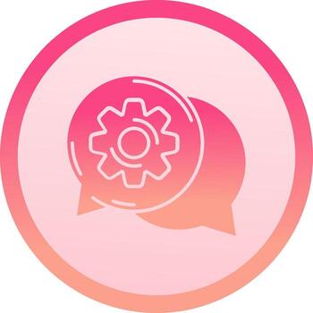 Gear solid circle gradeint Icon vector