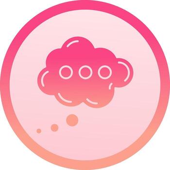 Cloud solid circle gradeint Icon vector