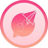 Paper plane solid circle gradeint Icon vector