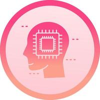 Cpu solid circle gradeint Icon vector