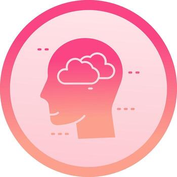 Cloud solid circle gradeint Icon vector
