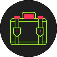 Suitcase Glyph Circle Icon vector