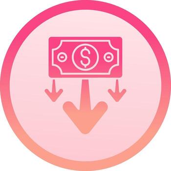 Decrease solid circle gradeint Icon vector