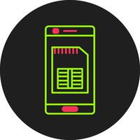 Phone Sim Card Glyph Circle Icon vector