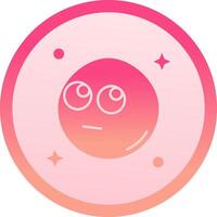 Rolling eyes solid circle gradeint Icon vector