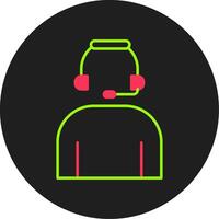 Headset Glyph Circle Icon vector