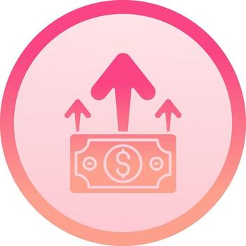 Increase solid circle gradeint Icon vector