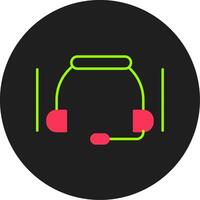 Headset Glyph Circle Icon vector