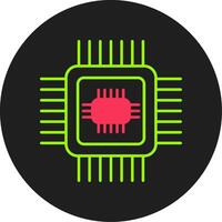 Cpu Glyph Circle Icon vector