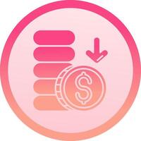 Loss solid circle gradeint Icon vector