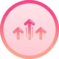 Increase solid circle gradeint Icon vector