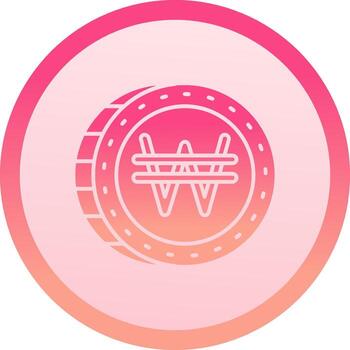 Won solid circle gradeint Icon vector