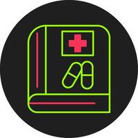 icono de círculo de glifo de libro médico vector