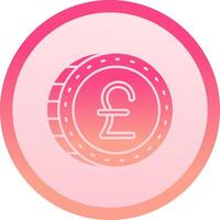 Pound solid circle gradeint Icon vector