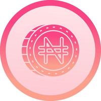 Naira solid circle gradeint Icon vector