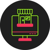 icono de círculo de glifo de compras en línea vector