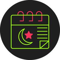 Calendar Glyph Circle Icon vector