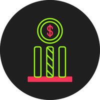 Dollar Glyph Circle Icon vector