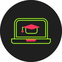 Online Learning Glyph Circle Icon vector