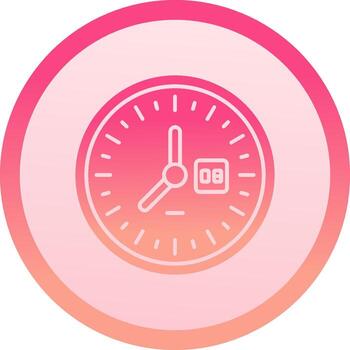 Clock solid circle gradeint Icon vector