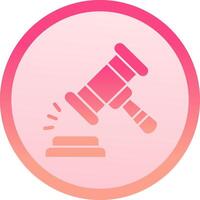 Gavel solid circle gradeint Icon vector