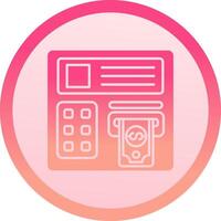 Atm machine solid circle gradeint Icon vector