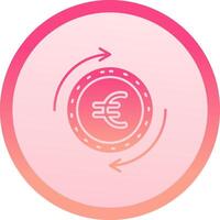 euro sólido circulo grado icono vector