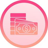 Currency solid circle gradeint Icon vector